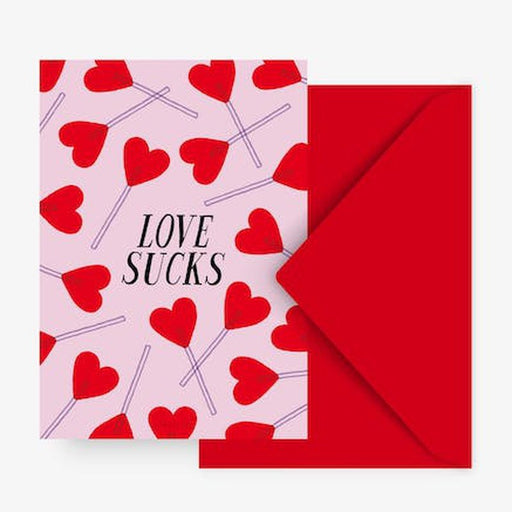 Kaart Love Sucks | Zonder Enveloppe Krossproducts | De online winkel voor hebbedingetjes