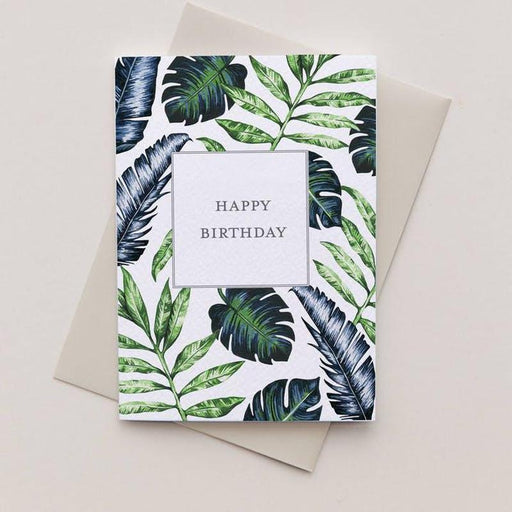 Kaart Happy Birthday | Bladeren Krossproducts | De online winkel voor hebbedingetjes