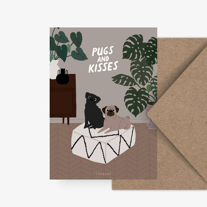 Kaart Pugs And Kisses | Zonder Envelop