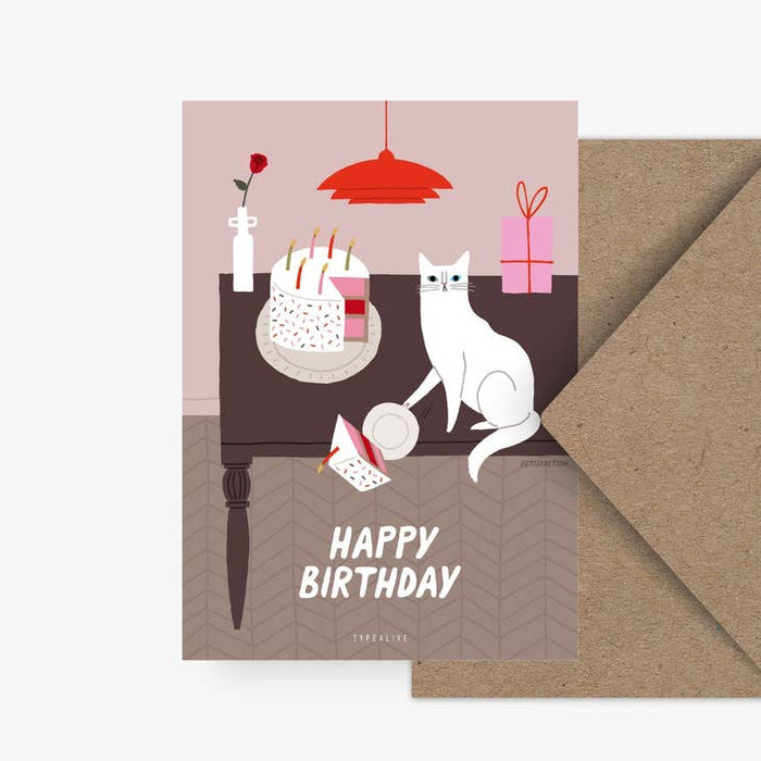 Kaart Happy Birthday Cats | Zonder Envelop