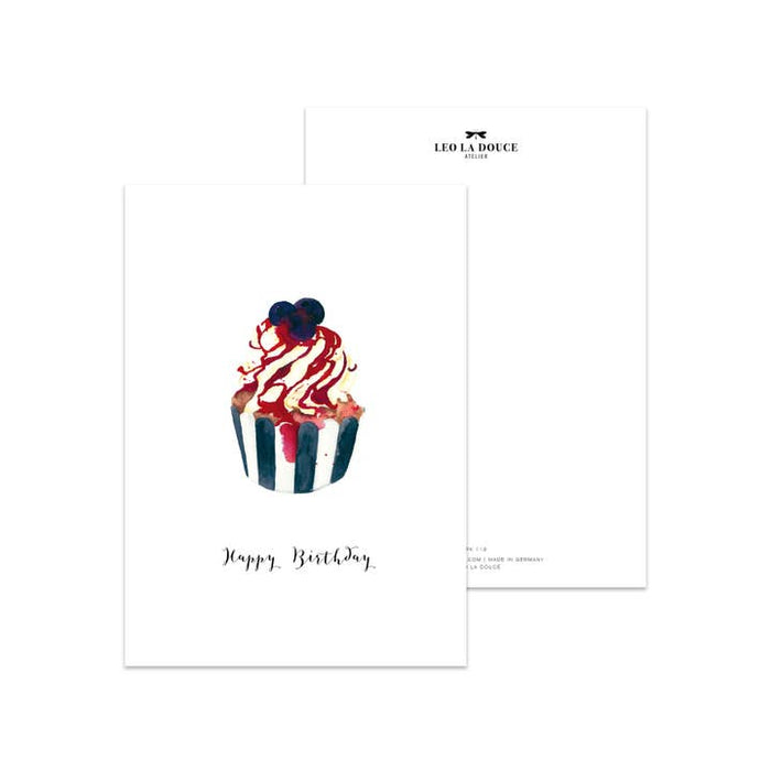 Kaart Happy Birthday Cupcake | Met Envelop