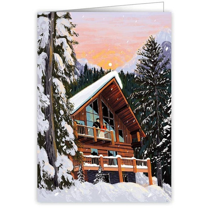 Kaart Couple In Snowy Balcony