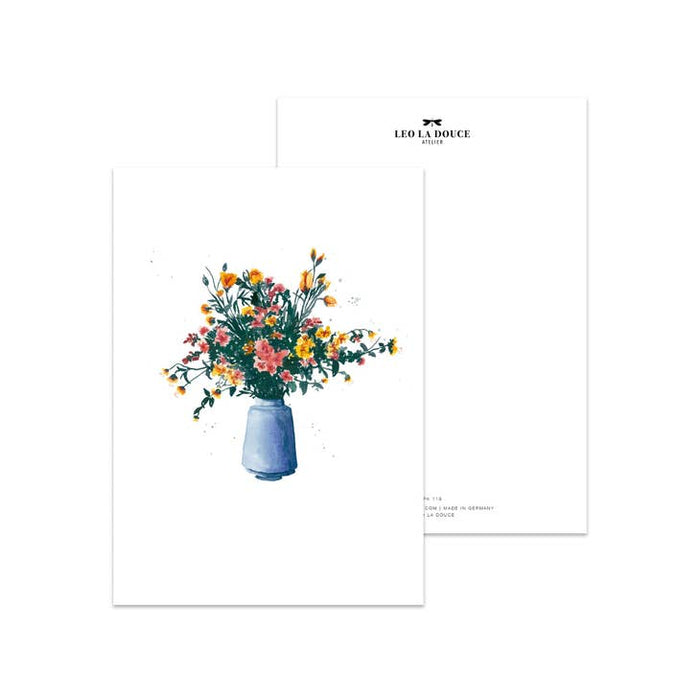 Ansichtkaart Blue Flower Vase | Zonder Envelop