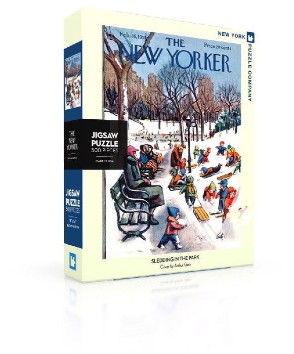 New Yorker Puzzle Company Sledding In The Park Puzzel 500 Stukjes