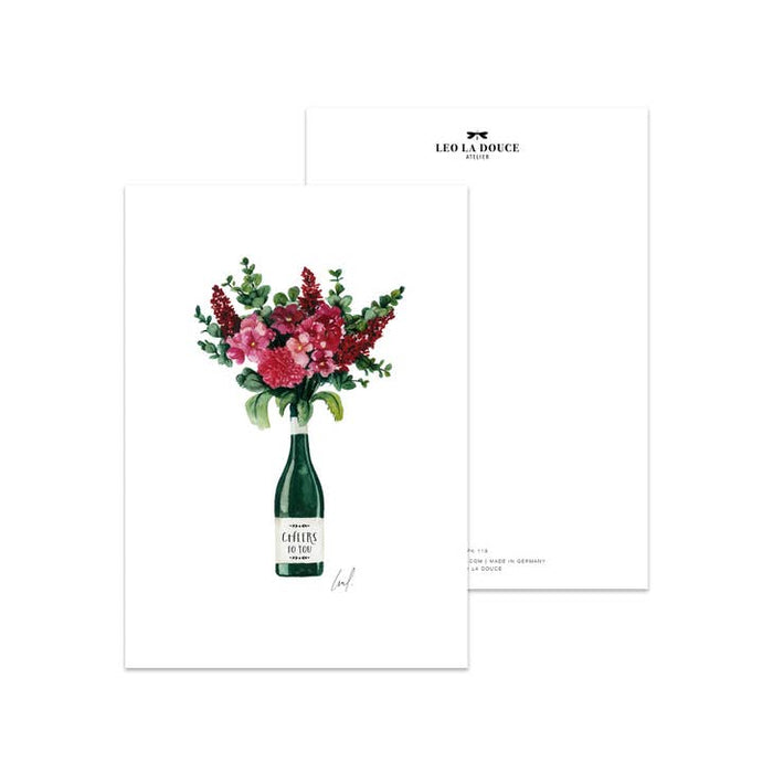 Ansichtkaart Cheers To You Floral Bouquet | Zonder Envelop