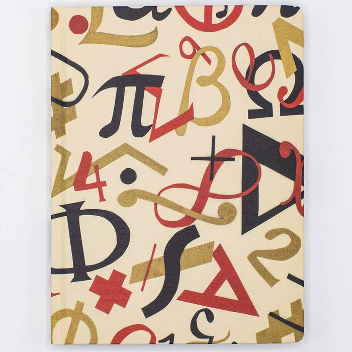 Symbols of Math Hardcover Notebook - Dot Grid Pages