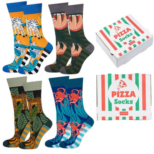 Set v. 4 Paar Heren Sokken In Pizzadoos Krossproducts | De online winkel voor hebbedingetjes