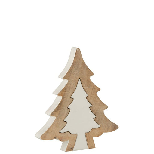 J-Line Kerstboom Puzzle Mango Hout Wit/White Wash Medium Krossproducts | De online winkel voor hebbedingetjes