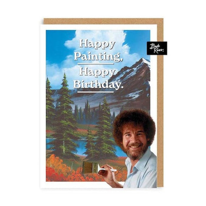 Kaart Happy Painting Happy Birthday | Bob Ross Krossproducts | De online winkel voor hebbedingetjes