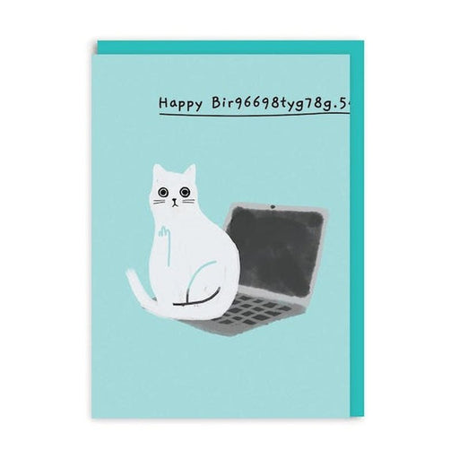 Kaart Happy Birthday Laptop Kat Krossproducts | De online winkel voor hebbedingetjes