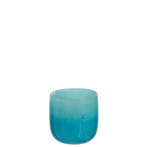 J-Line Vaas Rond Bellen Glas Lichtblauw Small Krossproducts | De online winkel voor hebbedingetjes