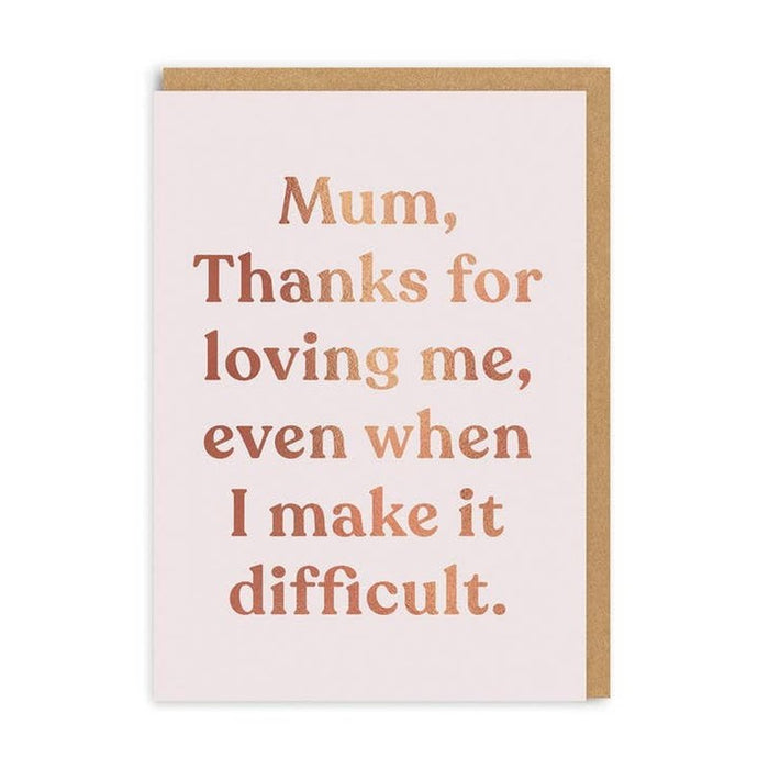 Kaart Mum, Thanks For Loving Me Krossproducts | De online winkel voor hebbedingetjes
