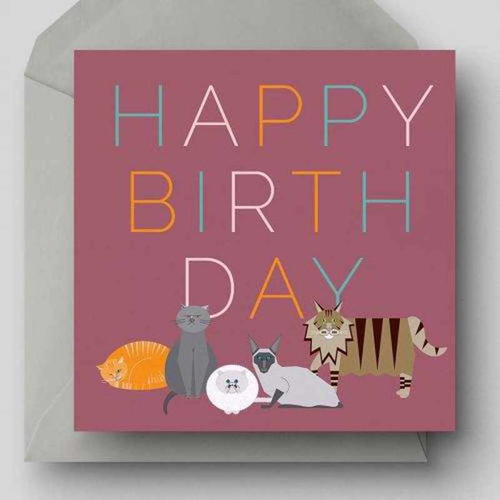 Happy Birthday Cats Kaart Krossproducts | De online winkel voor hebbedingetjes