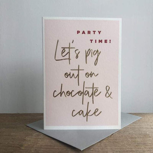 Kaart Party Time! Let's Pig Out On Chocolate & Cake Krossproducts | De online winkel voor hebbedingetjes