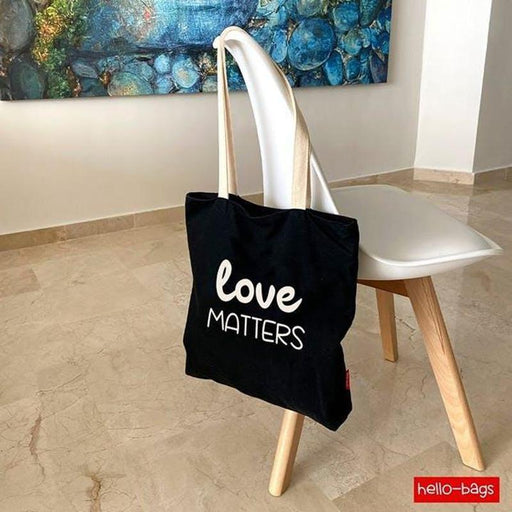 Stevige Boodschappentas Zwart "Love Matters" Krossproducts | De online winkel voor hebbedingetjes