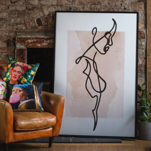 Vrouw Zijwaarts Line Art Waterverf Print | 40x50 Krossproducts | De online winkel voor hebbedingetjes